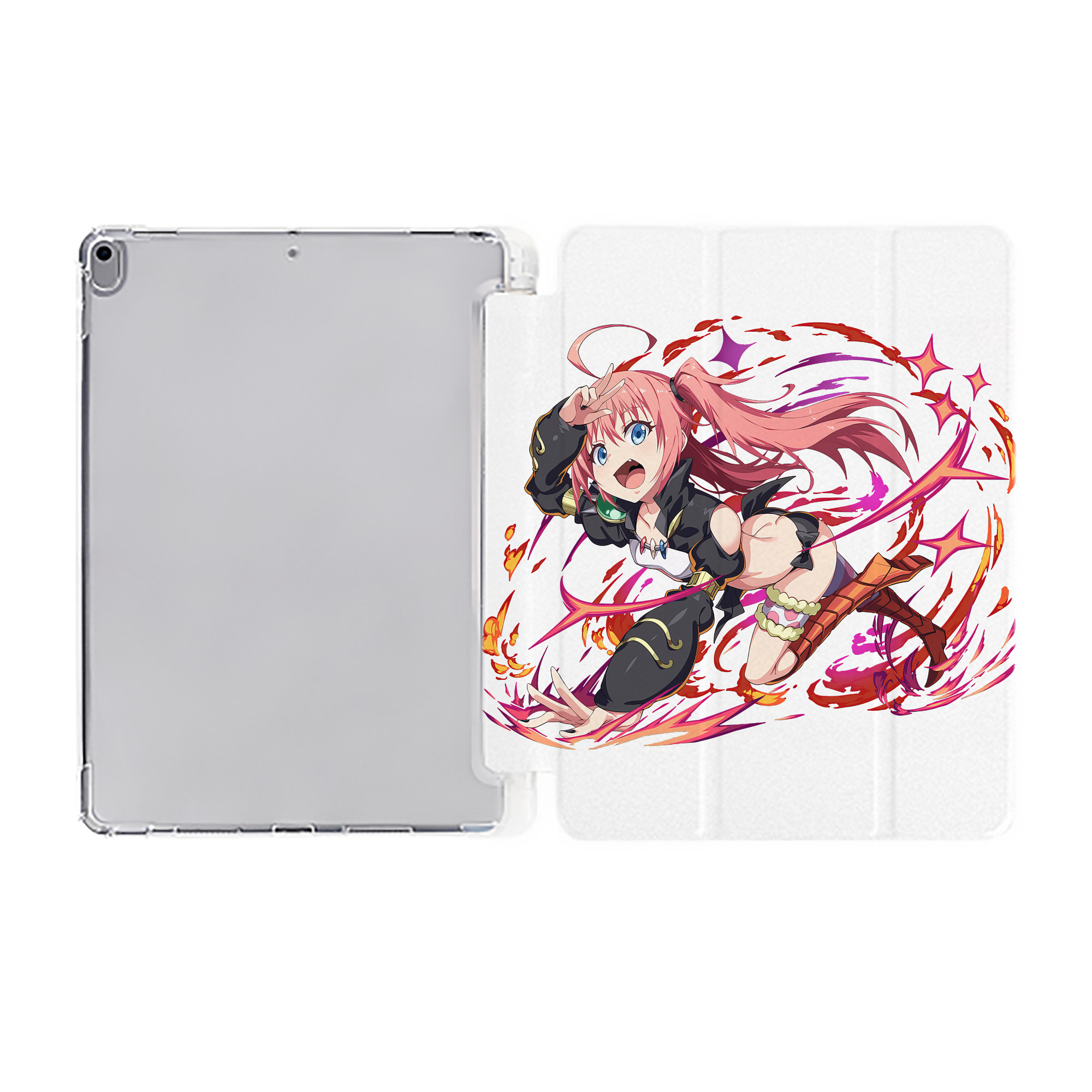 （画像用） 転スラ Regarding Reincarnated to Slime IPad ケース ペン収納付き 三つ折りスタンド PUレザー×シリコン 対応機種9.5/10.5/10.9インチ